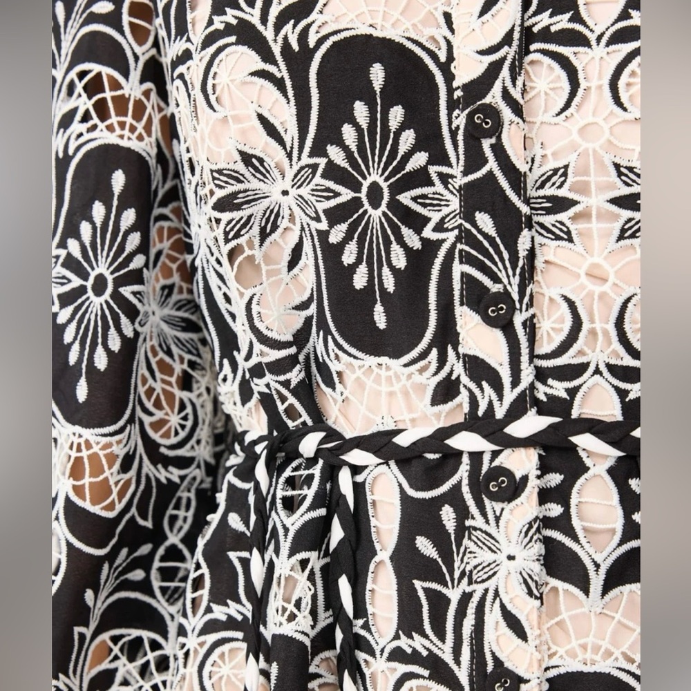 Elliatt Jolie Long Sleeve Mini Dress in Black & White NEW Revolve - Picture 9 of 10